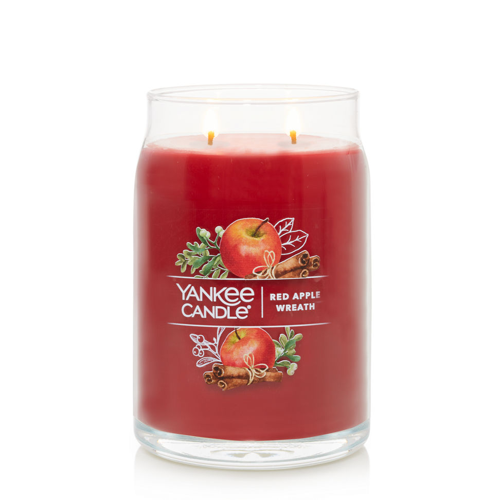 red apple wreath signature large jar candle