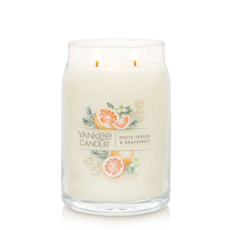 white spruce and grapefruit signature large jar candle