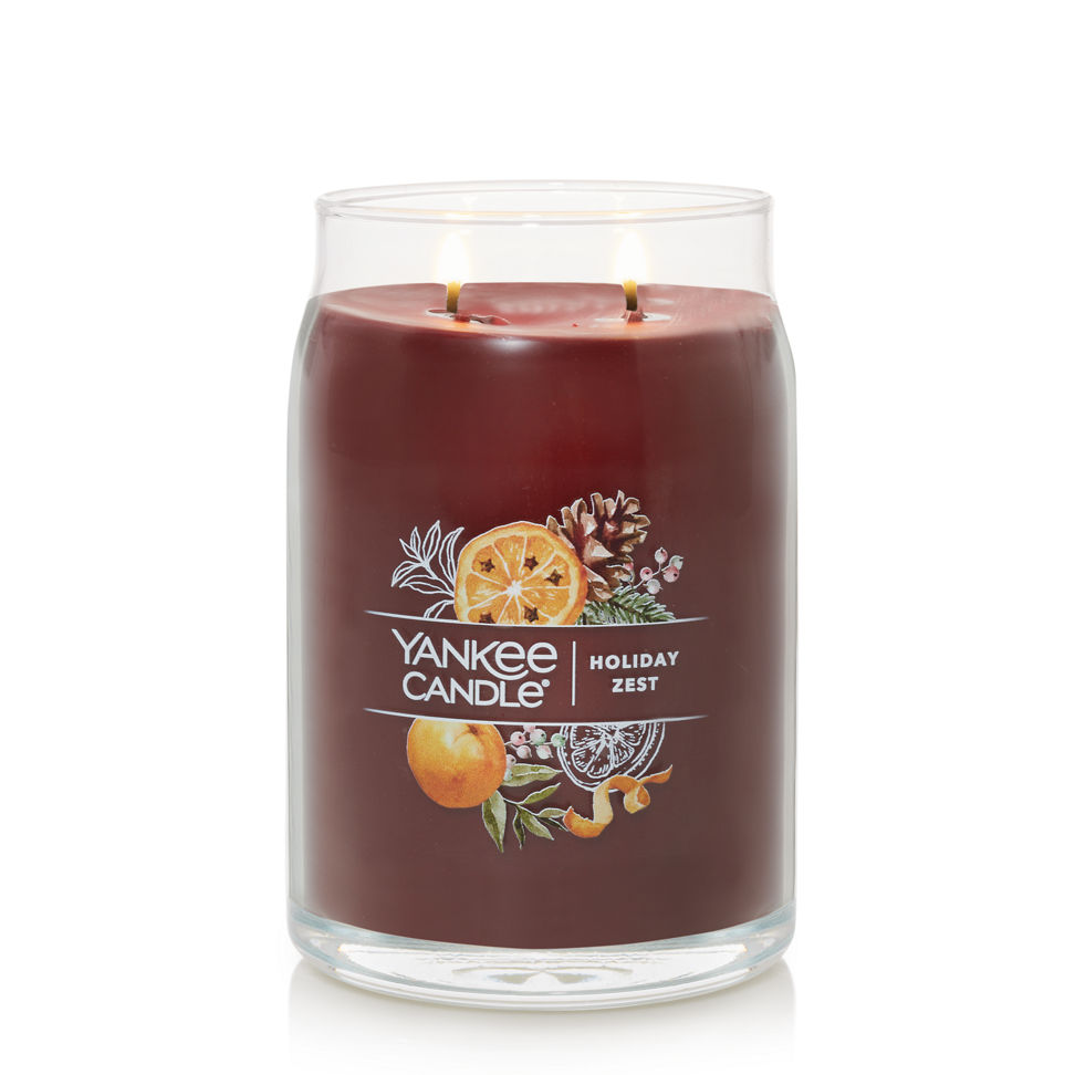 burning holiday zest large signature jar candle