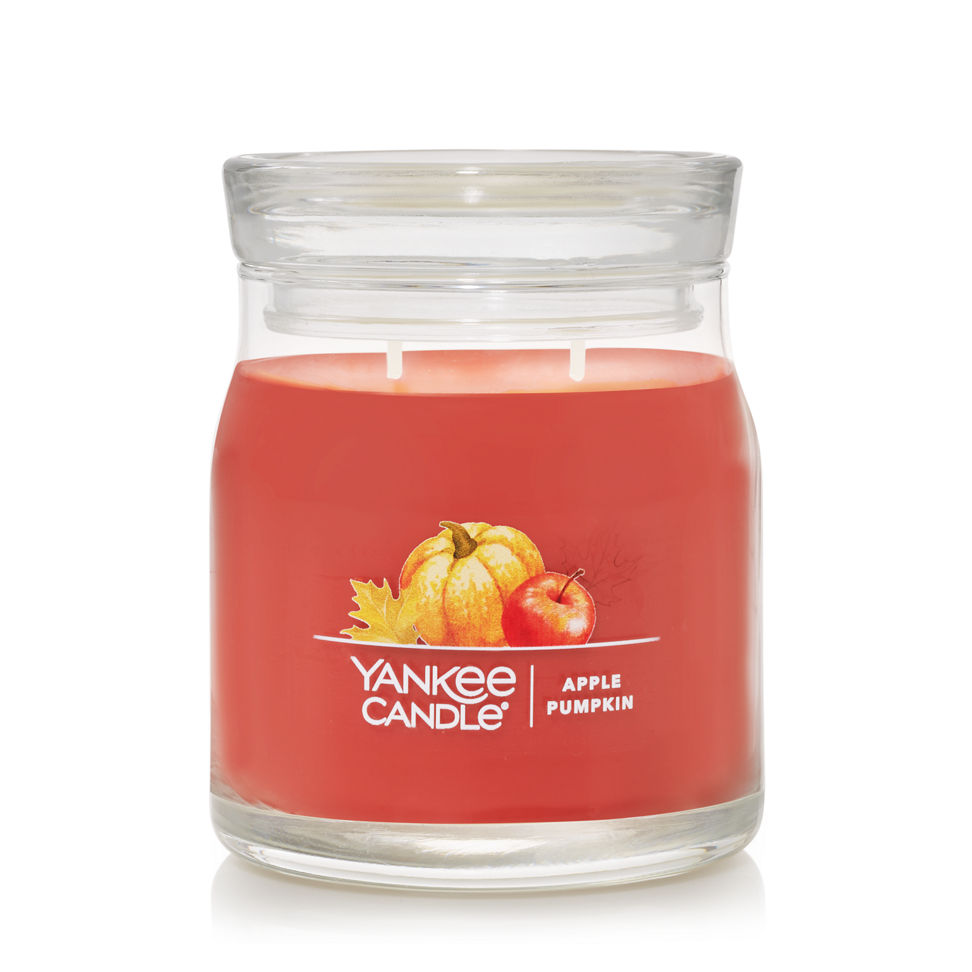 apple pumpkin signature jar candle with lid