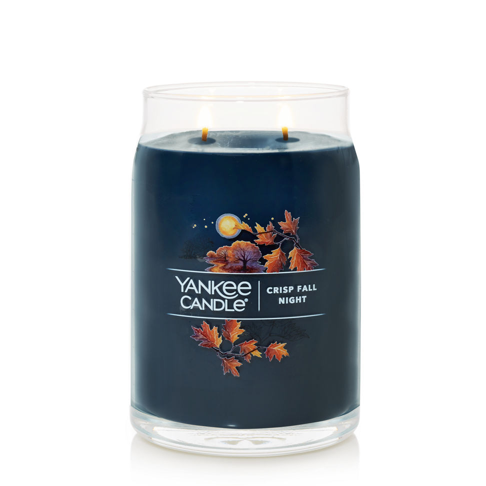 burning crisp fall night large signature jar candle