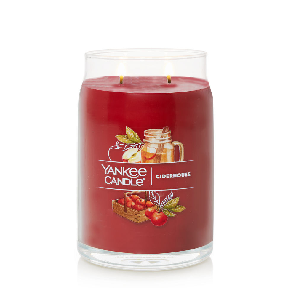 ciderhouse signature large jar candle lit