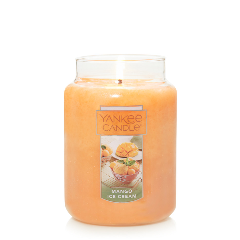 mango ice cream original large jar candle lit
