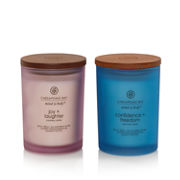Joy + Laughter (cranberry dahlia) / Confidence + Freedom (oak moss amber)