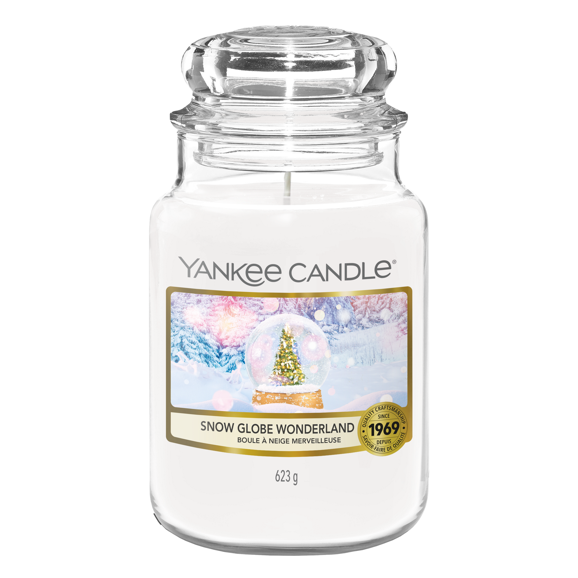 Snow Globe Wonderland Candle Original Large Jar Candle Yankee Candle, White, 10.7cm x 16.8cm | Fresh & Clean