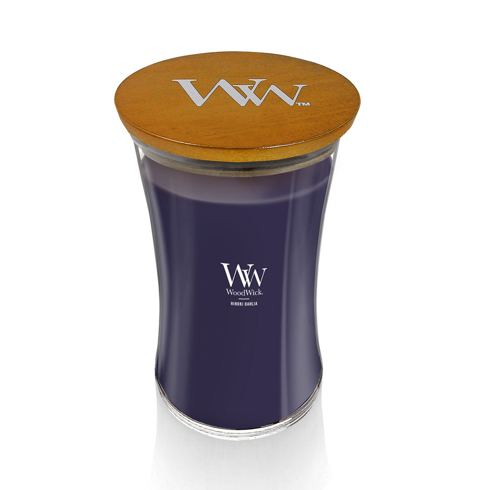 woodwick hinoki dahlia large hourglass candle