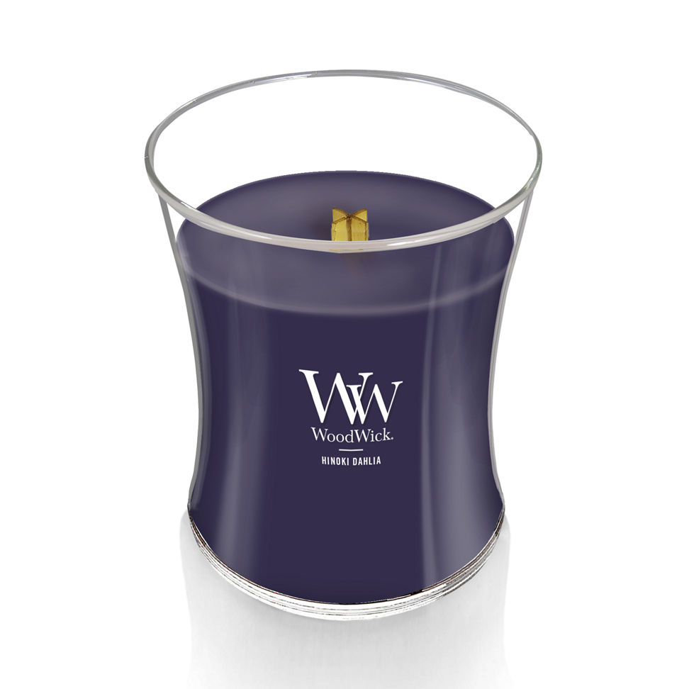 woodwick hinoki dahlia hourglass candle