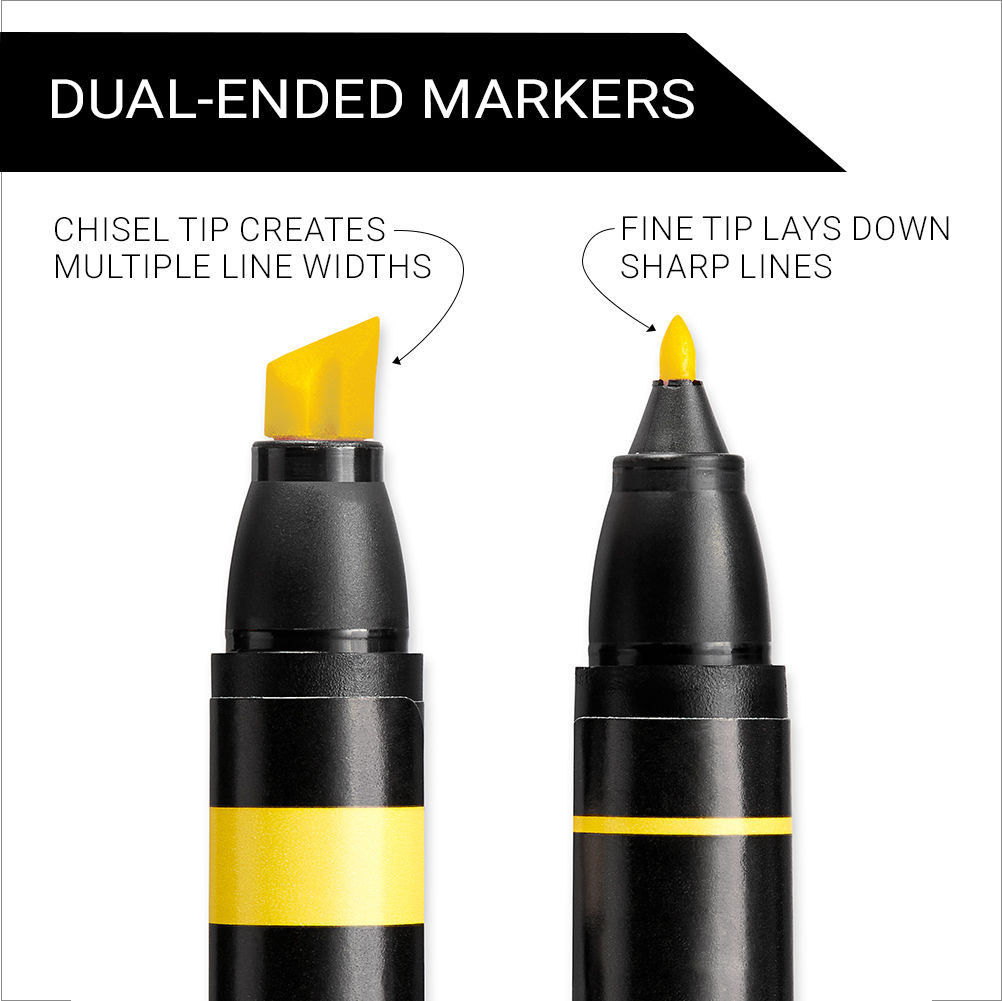 Premier® Dual-Ended Art Marker Sets, Fine and Chisel Tip | Prismacolor