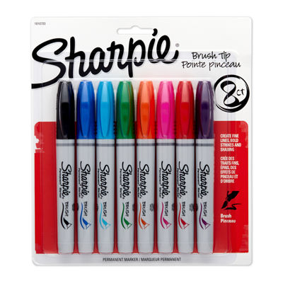 Marqueurs permanents Sharpie, pointe pinceau