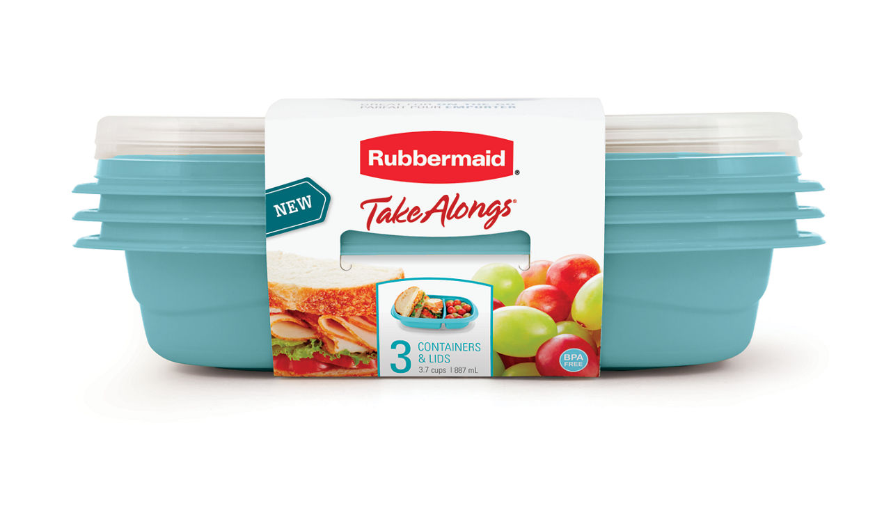TakeAlongs® Food Storage 3.7 Cup Divided Containers, Meal Prep