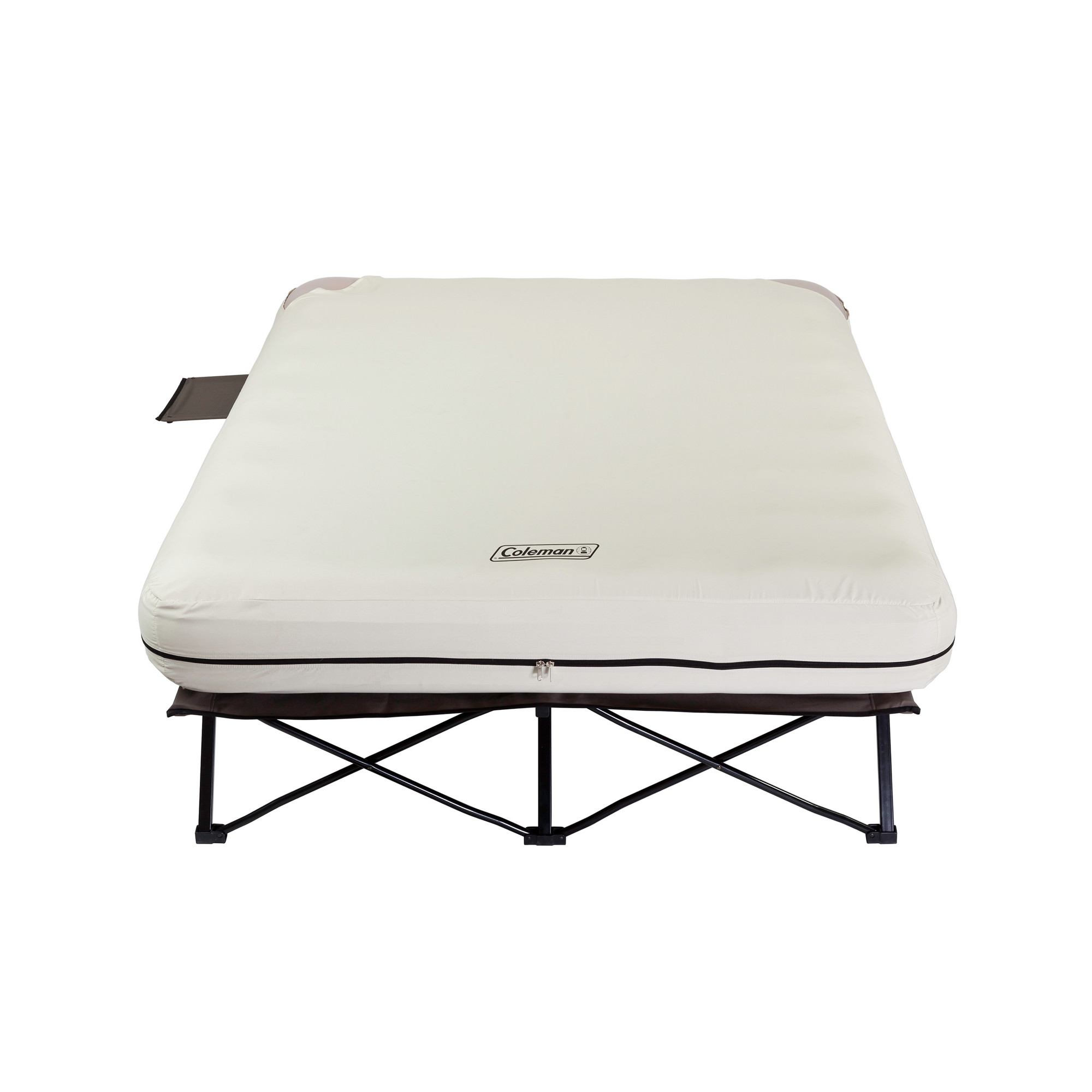 Coleman Camping Cot & Air Mattress Combo with Battery Pump & Side Tables, Queen - Gray