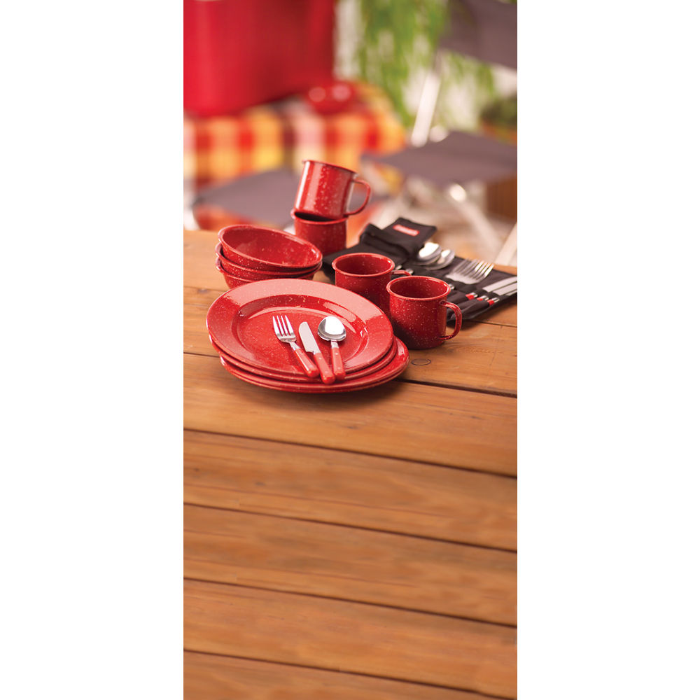 24-Piece Enamel Dinnerware Set | Coleman
