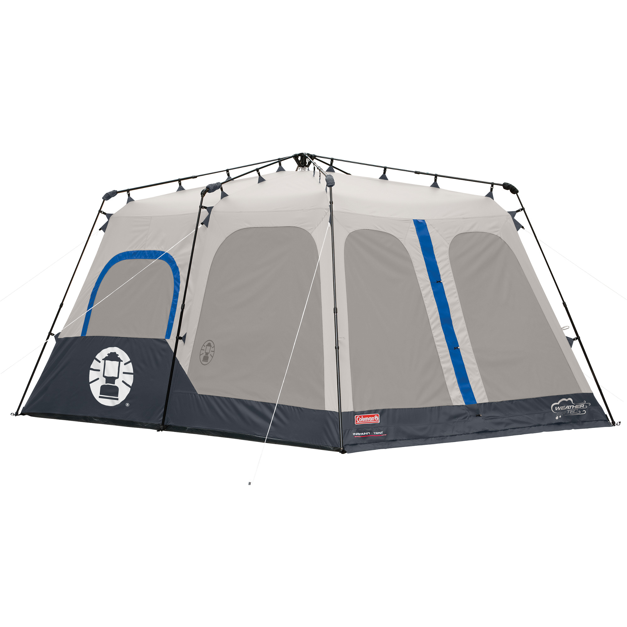 Coleman 8-Person Cabin Camping Tent with Instant Setup, Blue - Blue