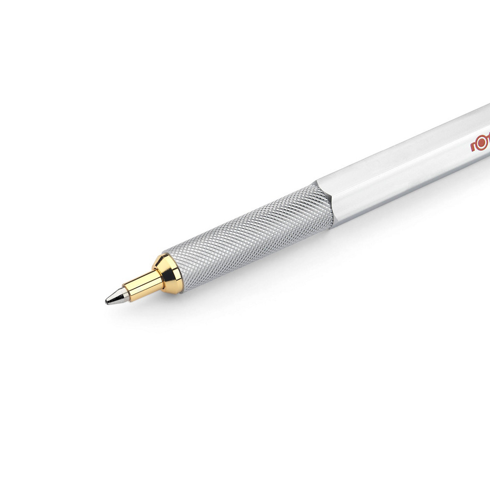 rOtring 800 Retractable Ballpoint Pen, Medium Point, Silver | rOtring