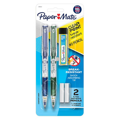 Paper Mate Clearpoint Break-Resistant Mechanical Pencil Sets, 0.7mm, HB #2 Lead