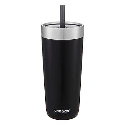 Luxe Stainless Steel Travel Tumbler with Spill-Proof Lid and Straw, 18oz
