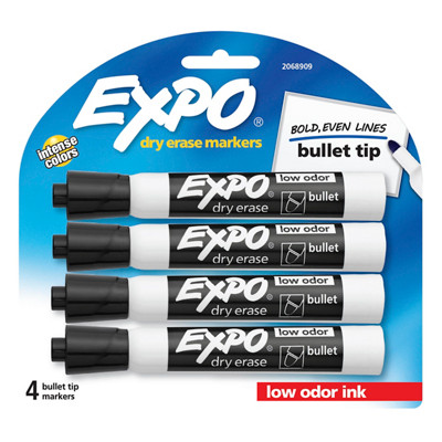EXPO Low Odor Dry Erase Markers, Bullet Tip