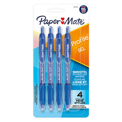 Stylos &agrave; gel r&eacute;tractables Profile Paper Mate, pointe moyenne (0,7mm)