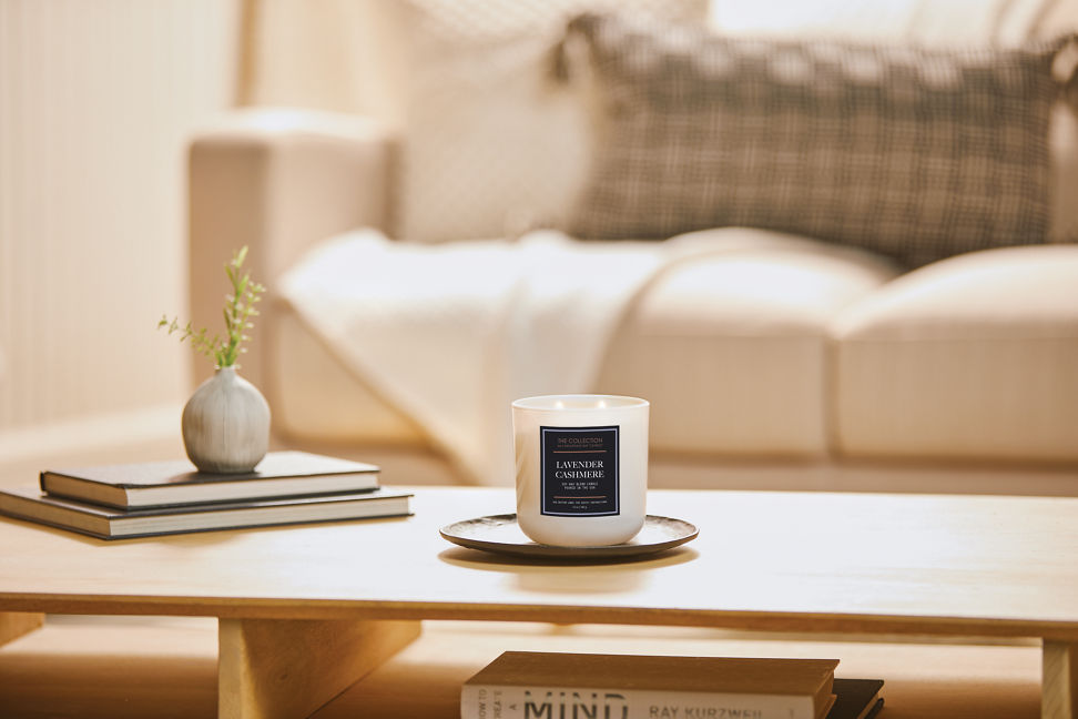 Chesapeake Bay Candle Medium 2 Wick Candle Midnight Forest on table