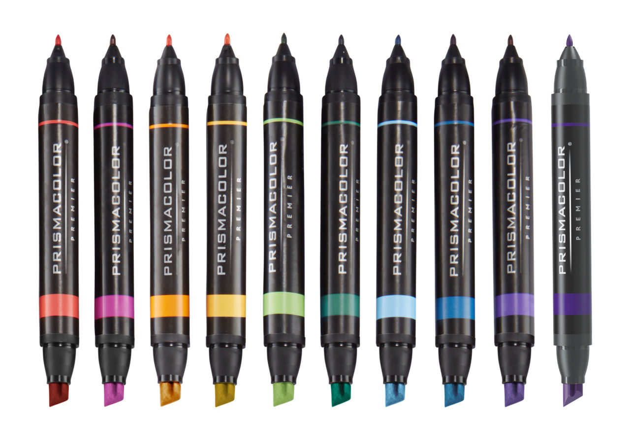 Prismacolor® Premier® Dual-Ended Art Markers, Fine and Chisel Tip