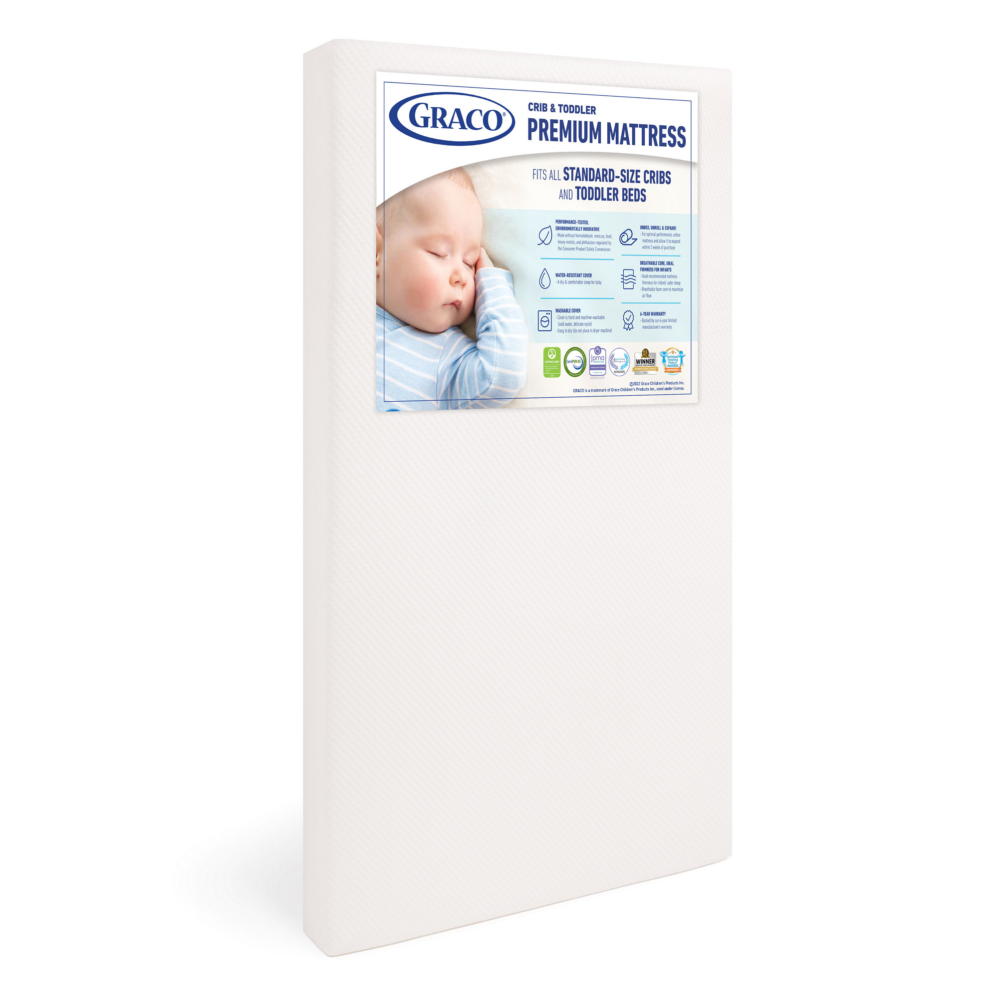 Graco Premium Foam Crib And Toddler Bed Mattress, White