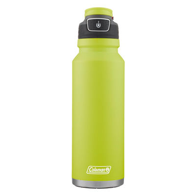 Coleman FreeFlow AUTOSEAL Stainless Steel Water Bottle, 40 oz (1.18 L), Spider Mum Green