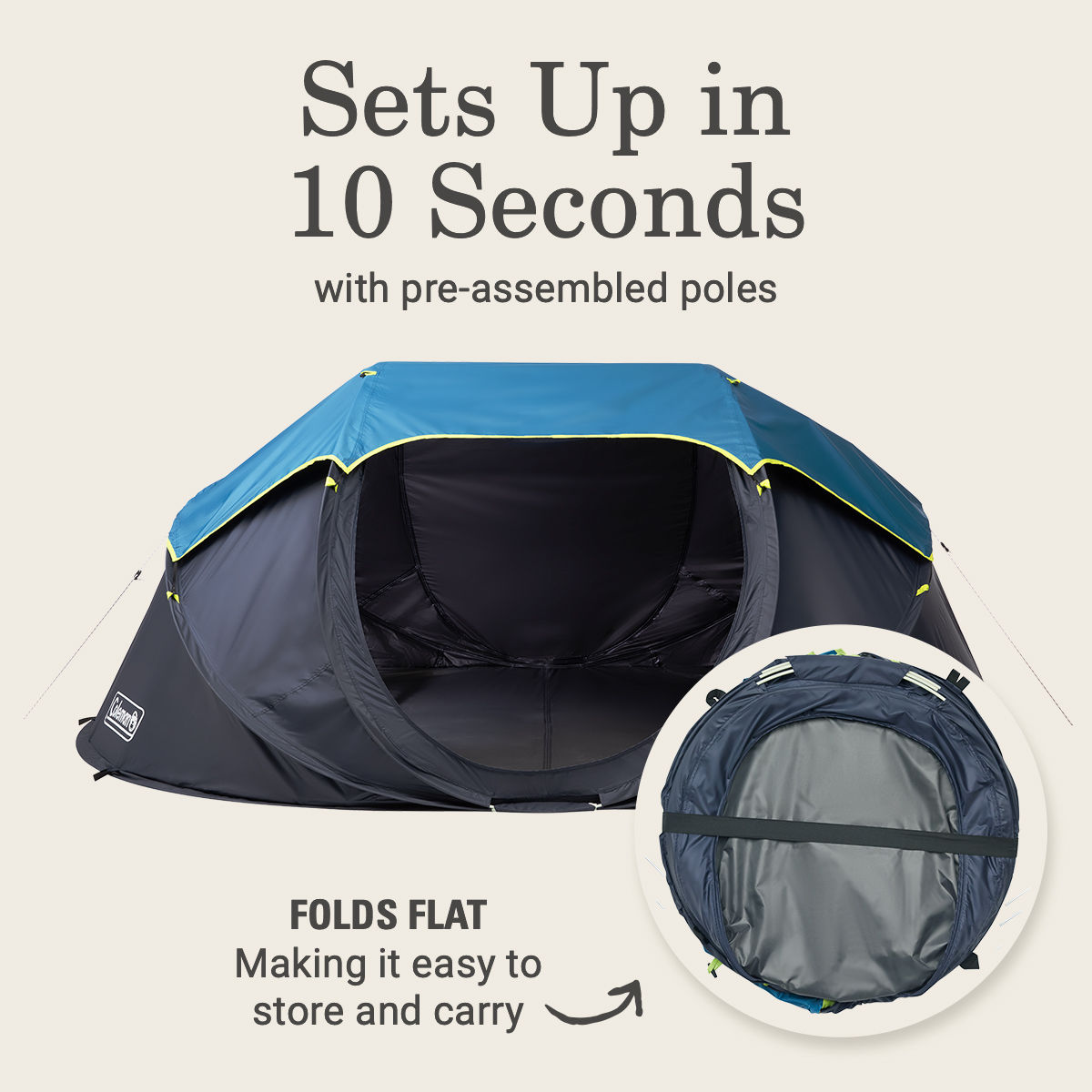 Coleman® 4-Person Pop-Up Tent with Dark Room Technology
