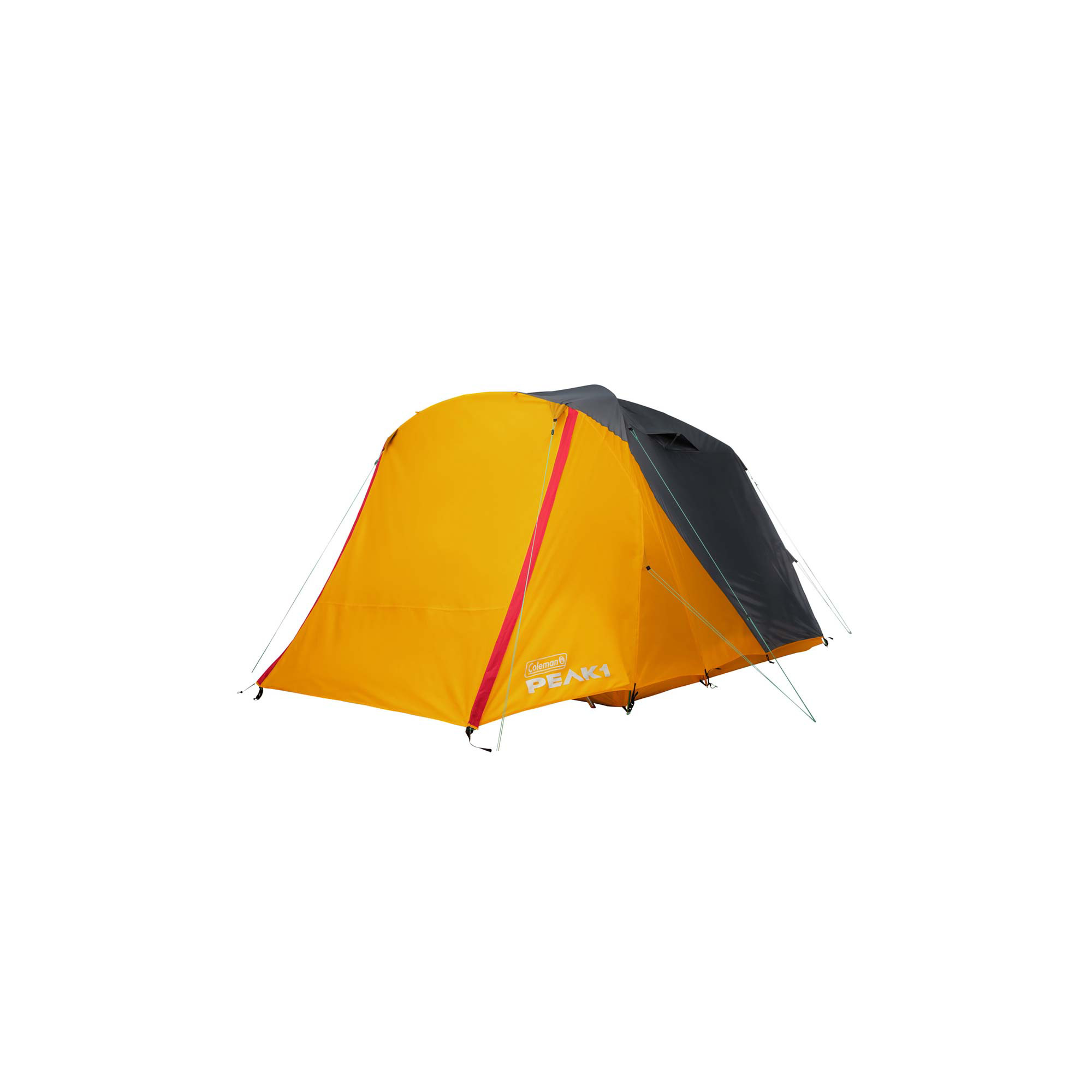 Coleman PEAK1™ 6-Person Dome Tent​ | Trail Weight 12 lbs. 10.9 oz.​​; Packed Weight 15 lbs. 8.7 oz.; LWH 120” x 100” x 72”​​ | Marigold & Dark Stone
