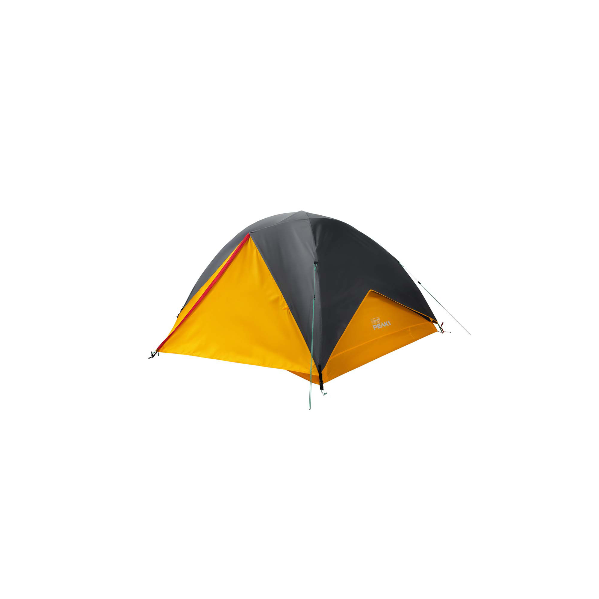 Coleman PEAK1™ 3-Person Backpacking Tent​ | Trail Weight 6 lbs. 4.6 oz.​​; Packed Weight 7 lbs. 8.7 oz.; LWH 90” x 72” x 45”​​ | Marigold & Dark Stone