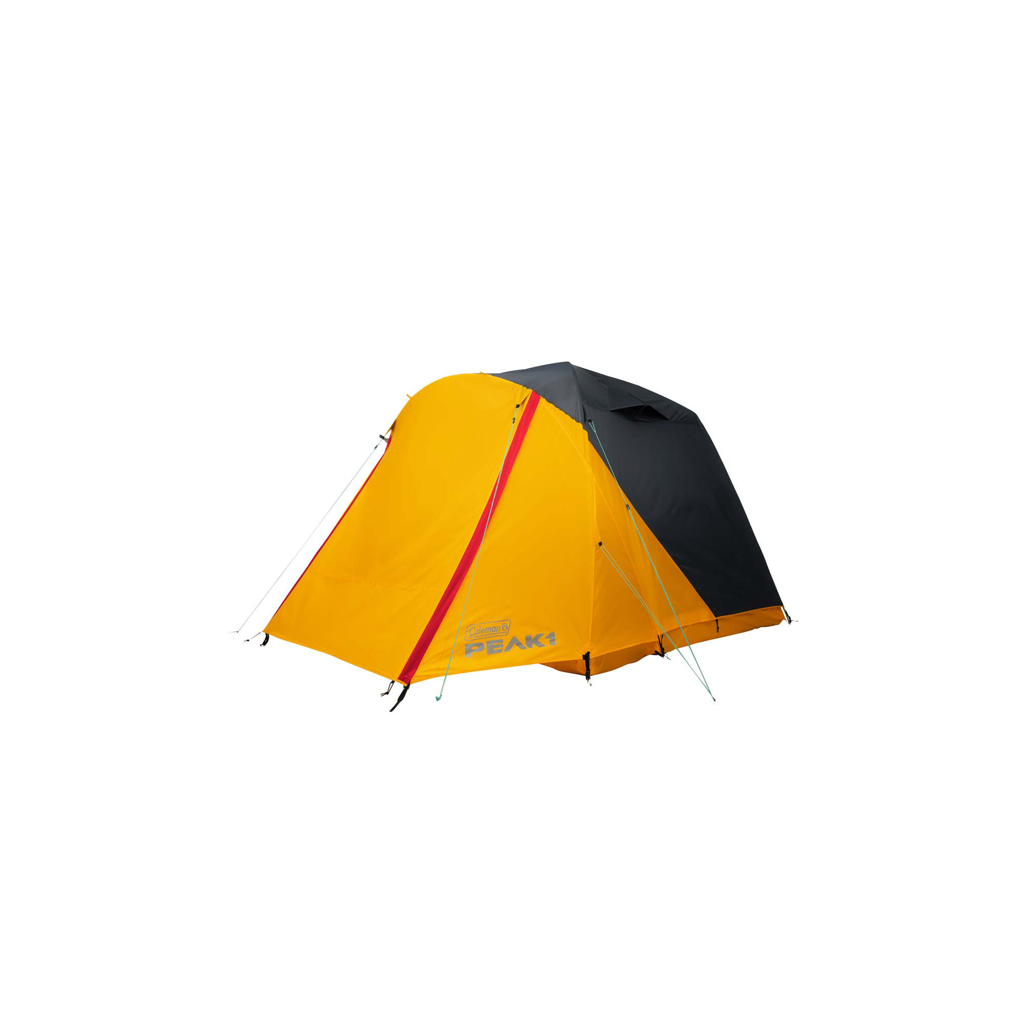 Coleman PEAK1™ 4-Person Dome Tent​ | Trail Weight 10 lbs. 5.1 oz.​​; Packed Weight 12 lbs. 15.1 oz.. LWH 94” x 94” x 70”​​ | Marigold & Dark Stone