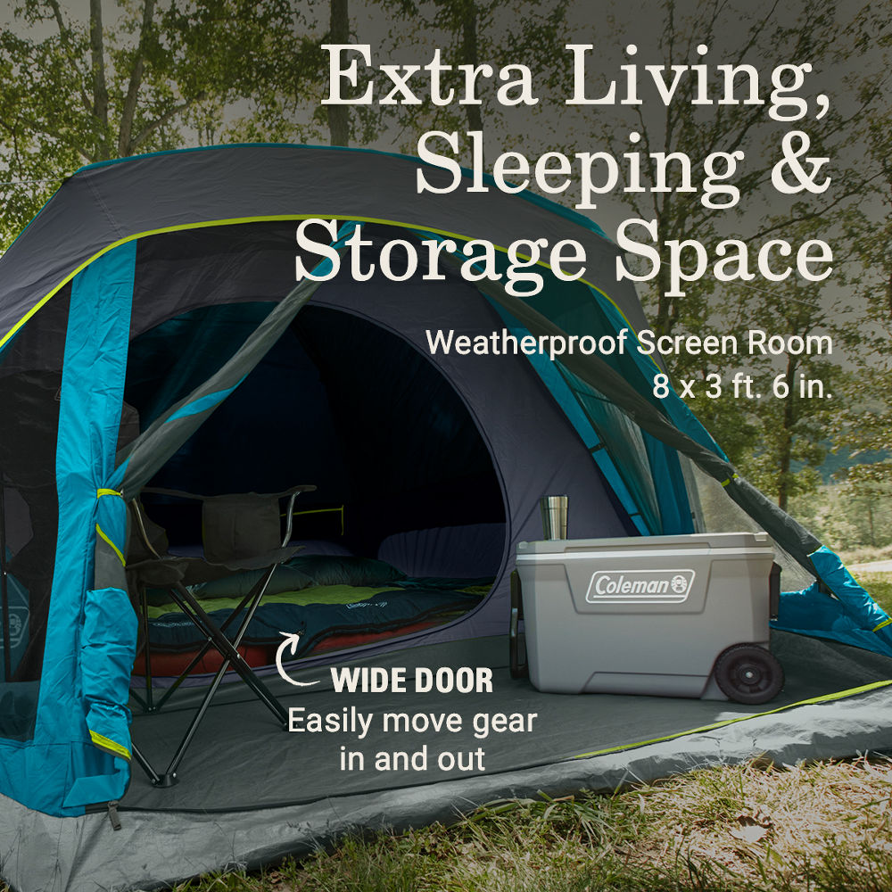 Coleman Skydome Dark Room 4人用テント Skydome™ 4-Person Screen Room Camping Tent with Dark Room