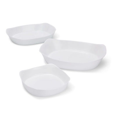 Ensemble de plats de cuisson au four en verre RubbermaidMD DuraLiteMC, ensemble de 3 pièces, plats de cuisson ou plats à gratin, grandeurs variées