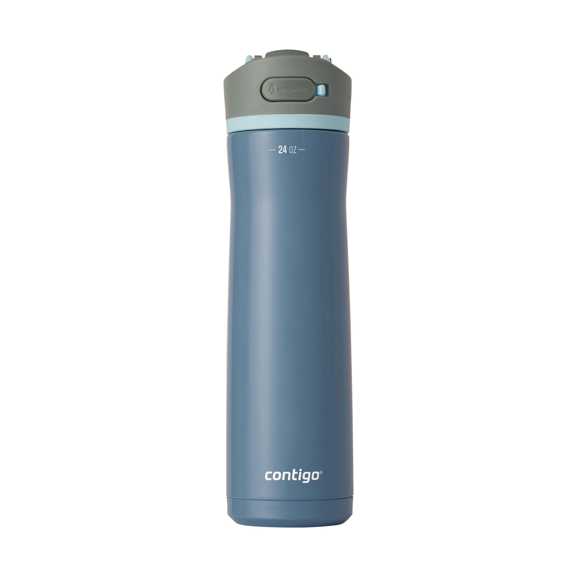 Contigo® Wells Chill Stainless Steel Filter Water Bottle with AUTOSPOUT® Straw Lid and Replacement Filter | 24 Oz. | Dark Ice & Purity | Cup Holder
