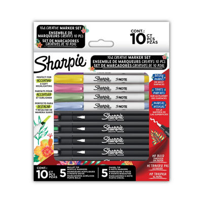 Sharpie Creative Marker Acrylic Paint Pens | Brush Tip Water Based Paint Markers Green 6 Count