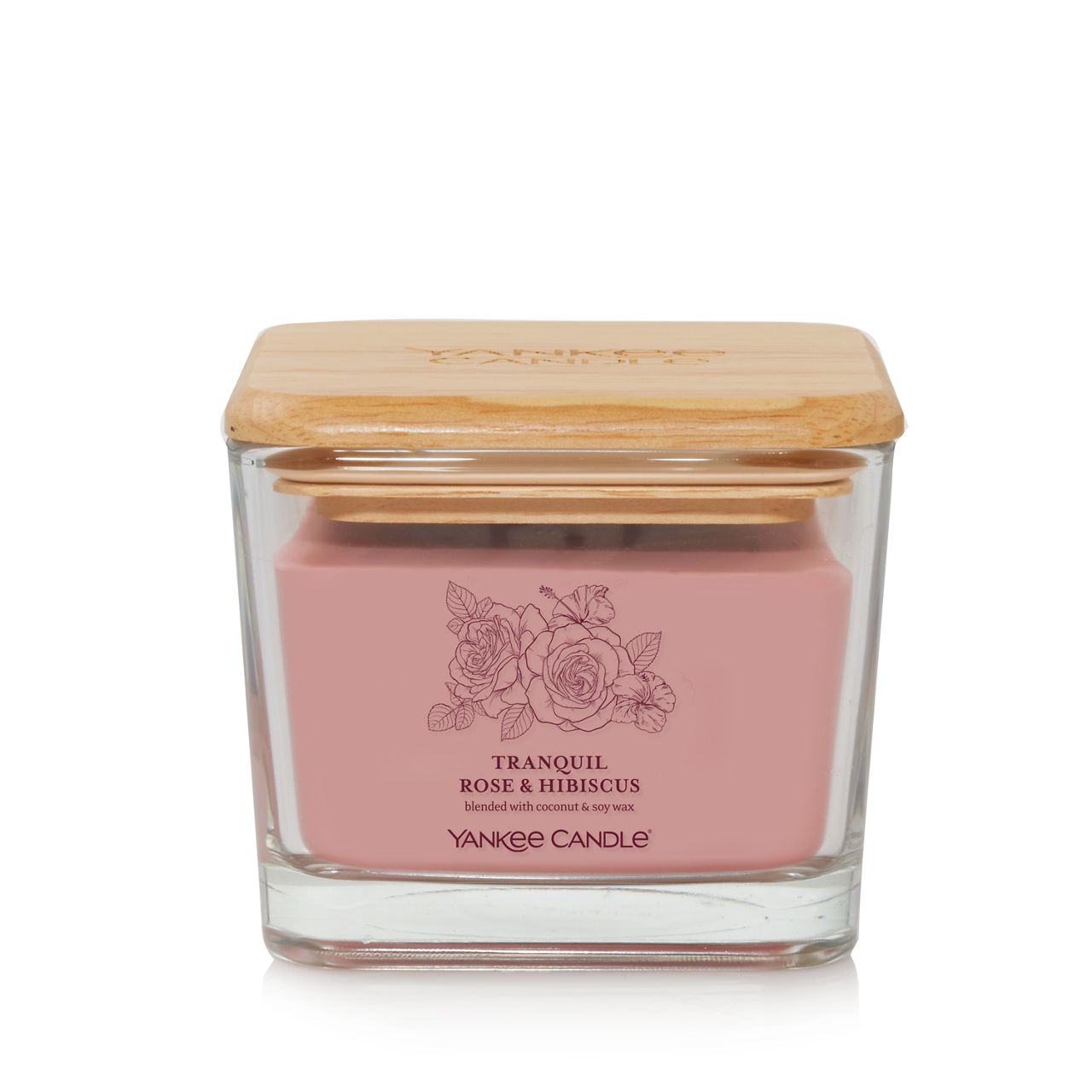 Tranquil Rose & Hibiscus Well Living Medium Square Candle - Medium
