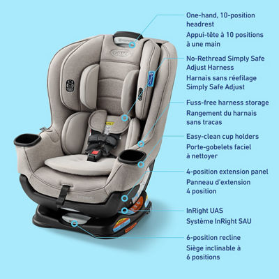 Graco Extend2Fit Convertible Car Seat, Ashten