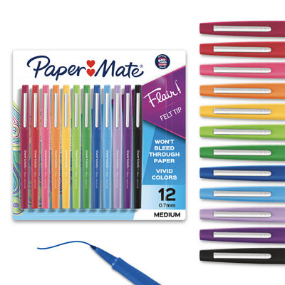 Stylos Flair Paper Mate avec pointe en feutre, pointe moyenne (0,7mm)
