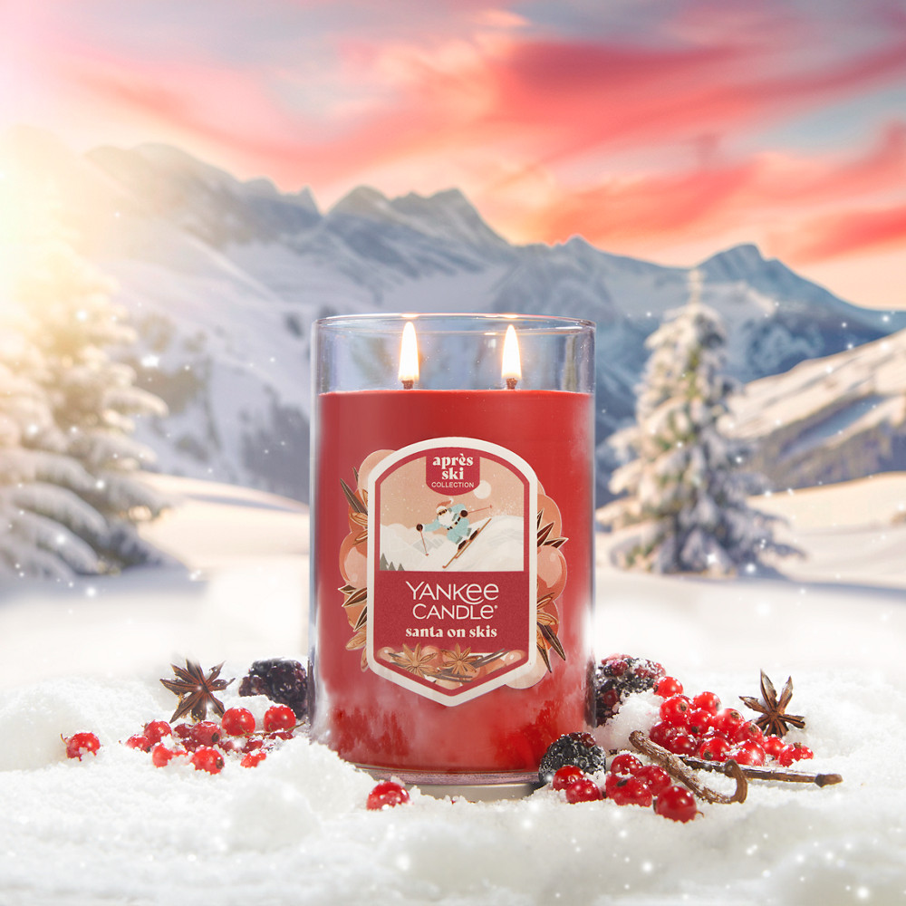 Santa On Skis Large Tumbler Candle | Yankee Candle