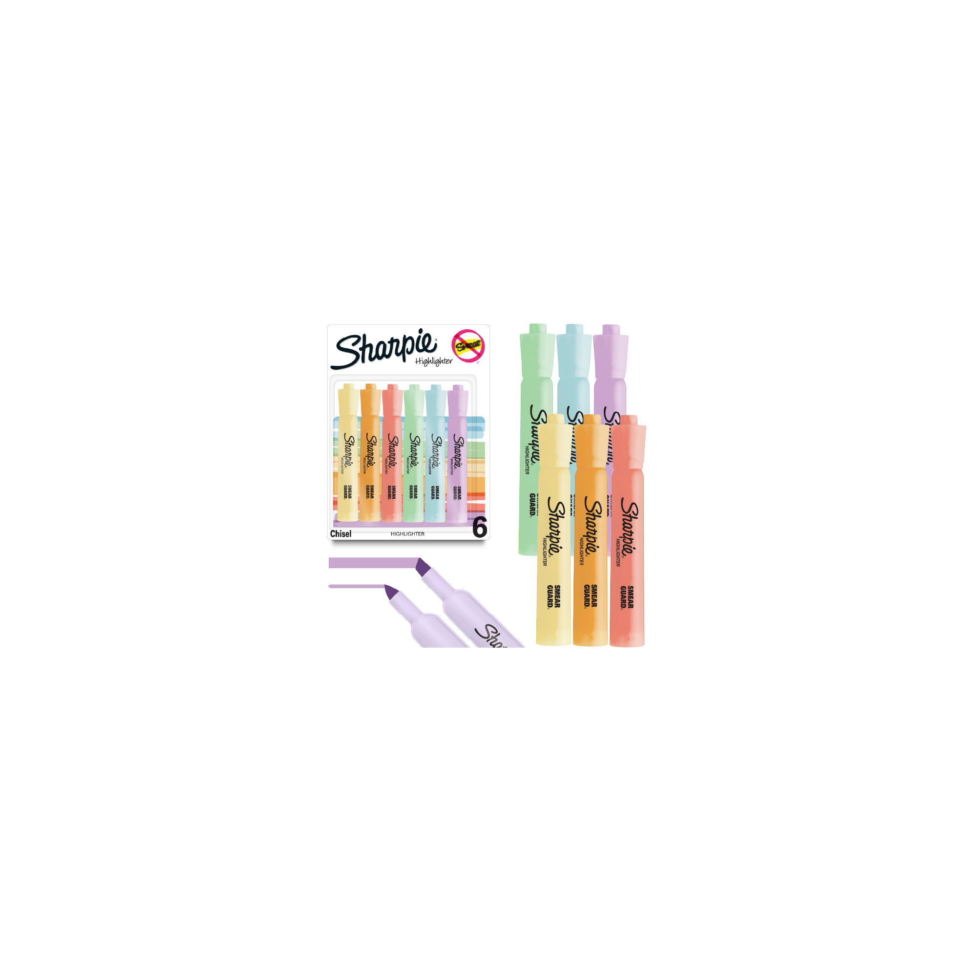 Sharpie Tank Highlighters Value Pack - 36 Count Assorted Fluorescent & Pastel Colors