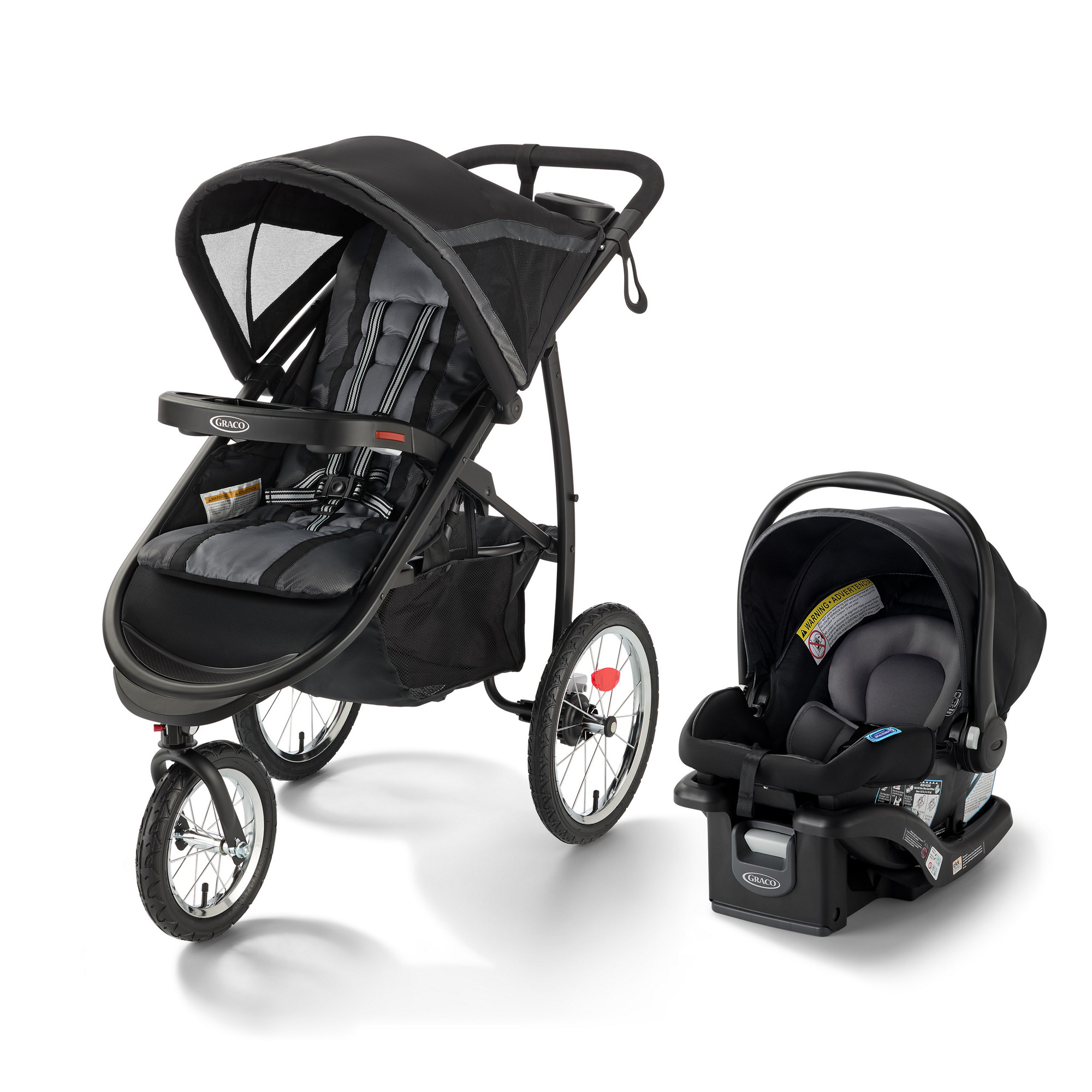 Graco Fastactionâ¢ Fold Jogger Click Connectâ¢ Travel System Stroller, Gotham Black