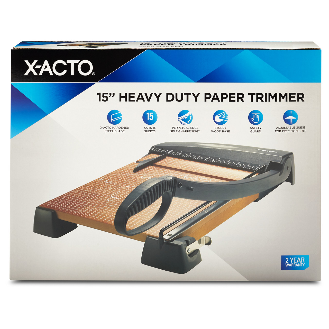 X-ACTO® Heavy-Duty Wood Guillotine Trimmer, 15 Sheet Capacity, 15