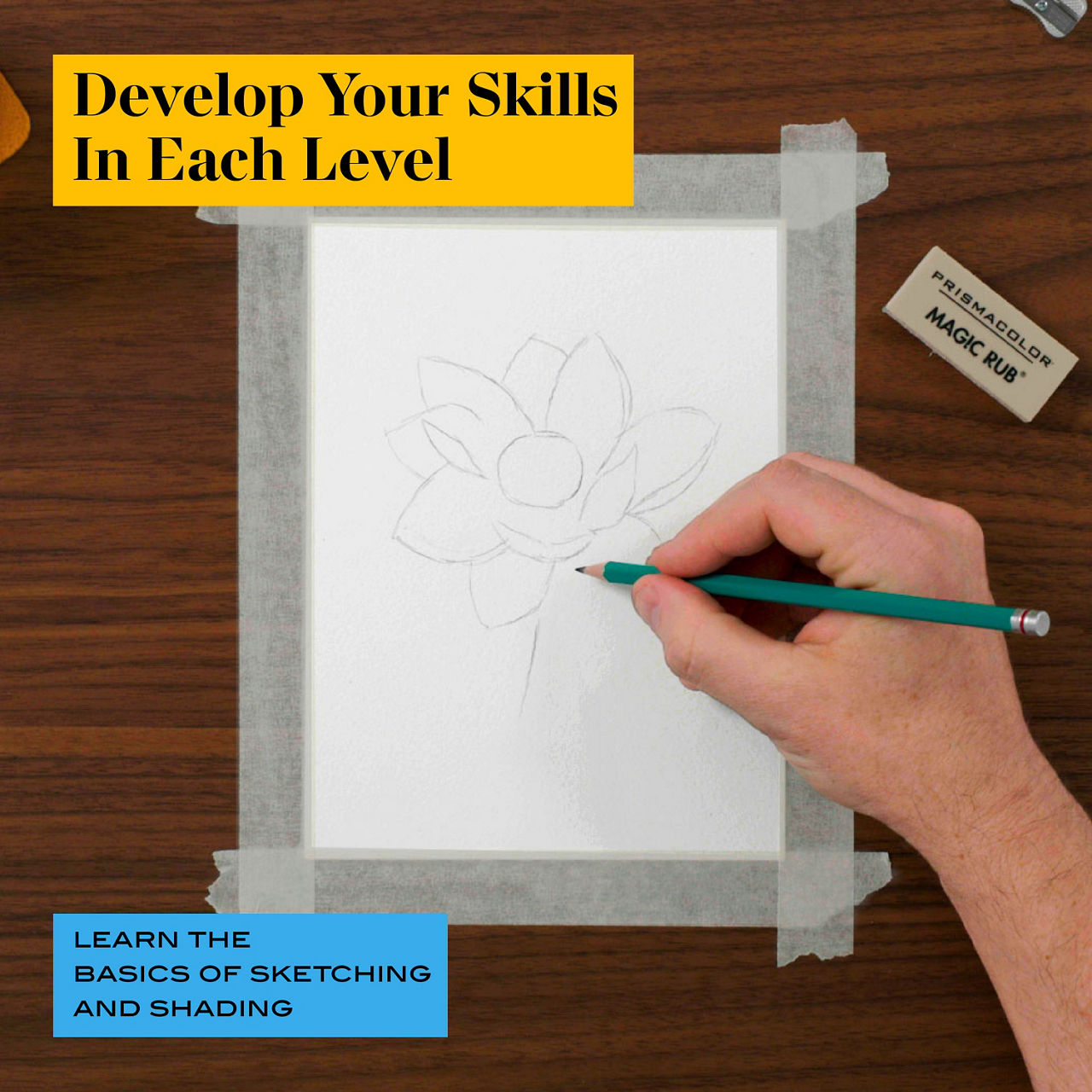 Technique Flower Drawing Art Set, Digital Lessons, Level 1