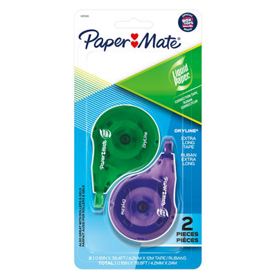 Ruban correcteur DryLine de Paper Mate, tr&egrave;s long
