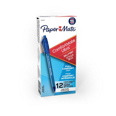 Paper Mate ComfortMate Retractable Ballpoint Pens, Fine Point (0.8mm)