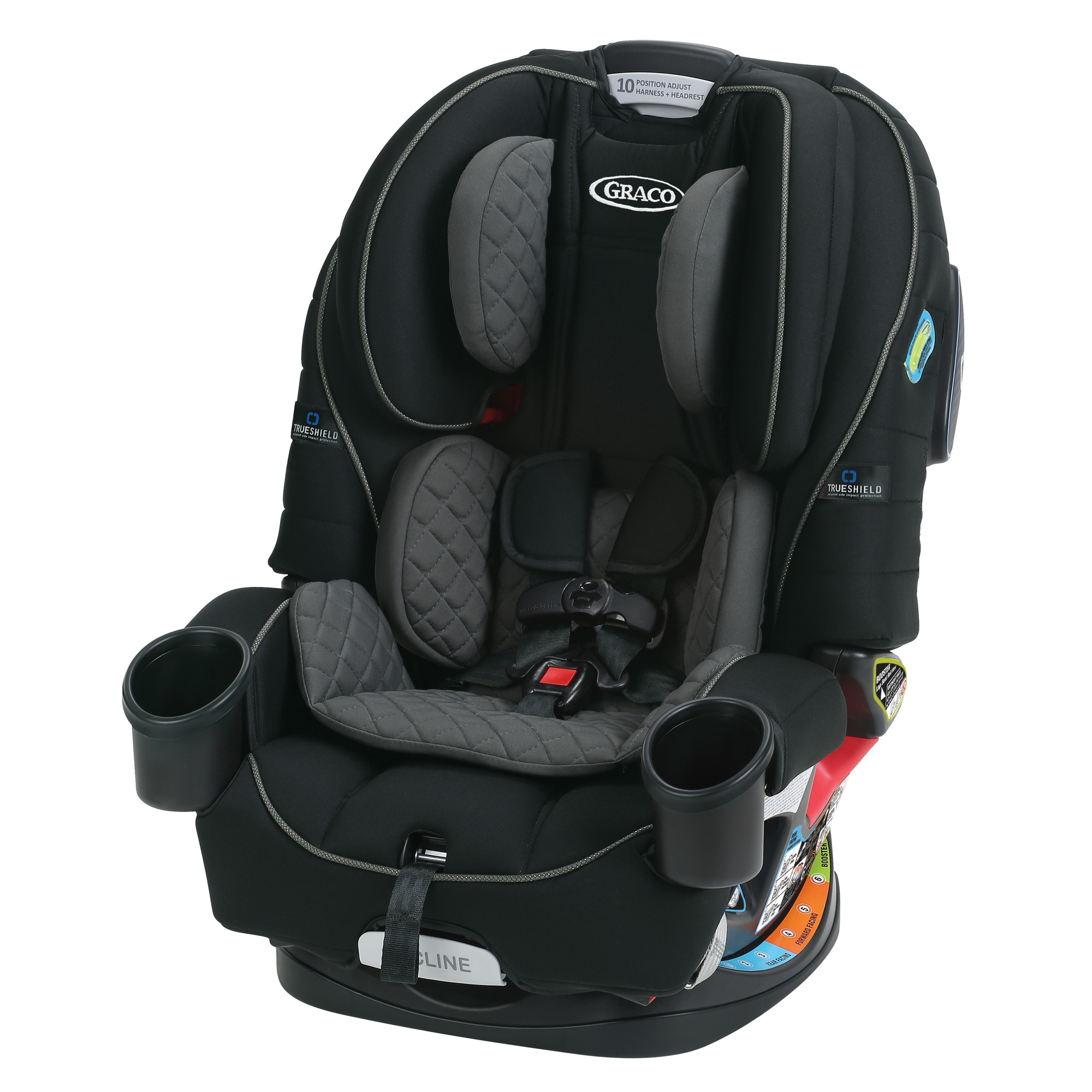 Graco 4Ever 4-In-1 Convertible Car Seat Featuring Trueshield Technology, Ion Black