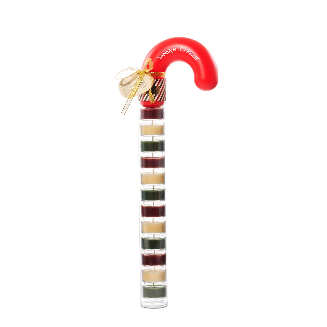 Tea Light Candy Cane – Red, Cream & Green