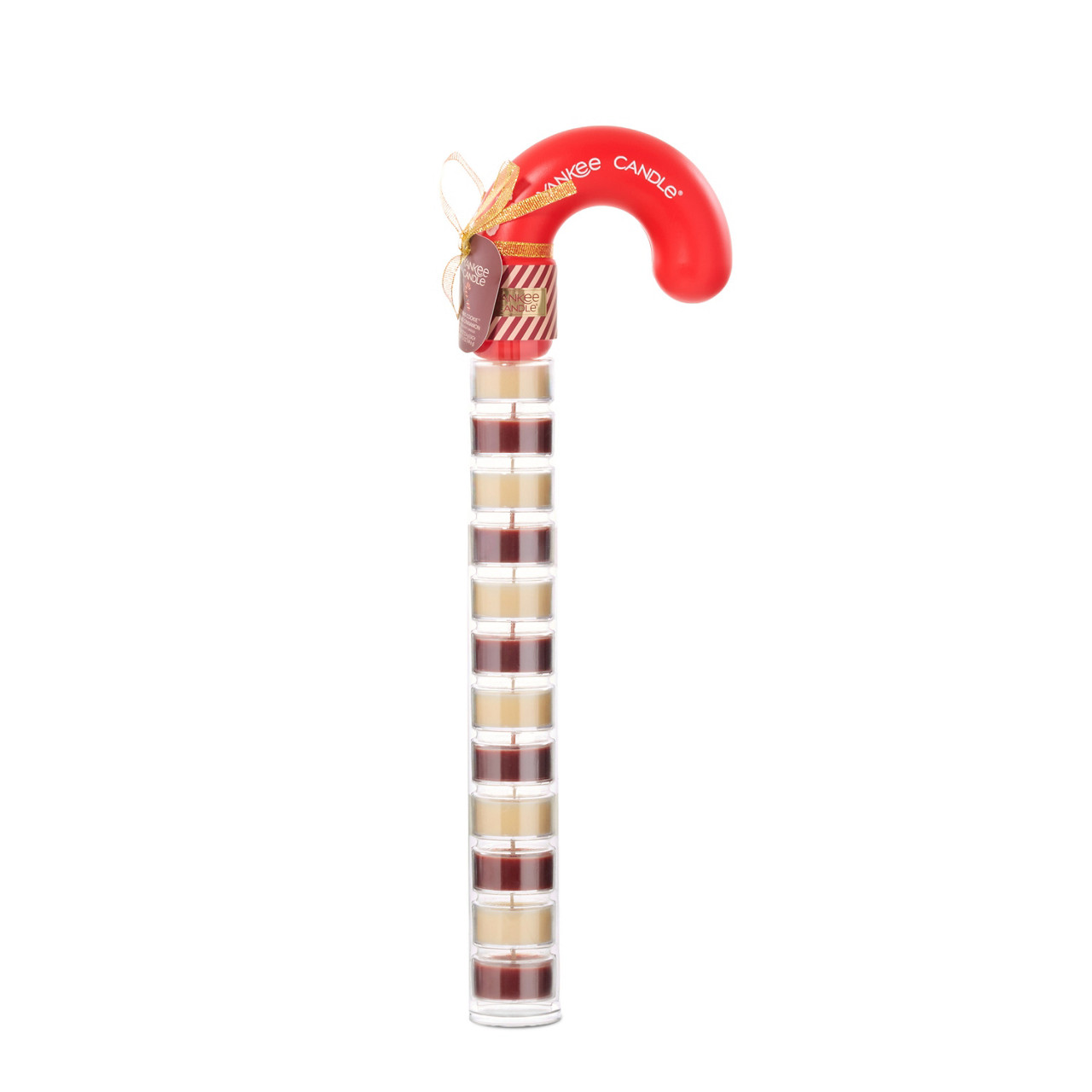Tea Light Candy Cane – Red & Cream