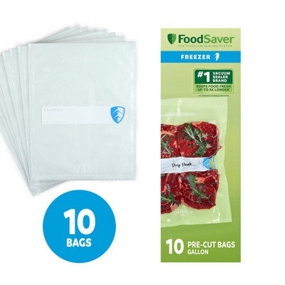 FoodSaver&reg; Freezer Gallon Vacuum Seal Bags, 10 Count Pre-Cut BPA-Free