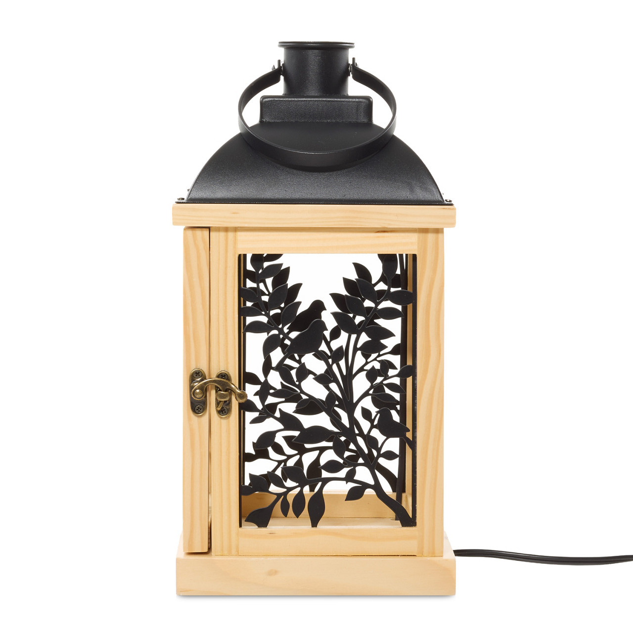 Wood Foliage Candle Warmer Lamp