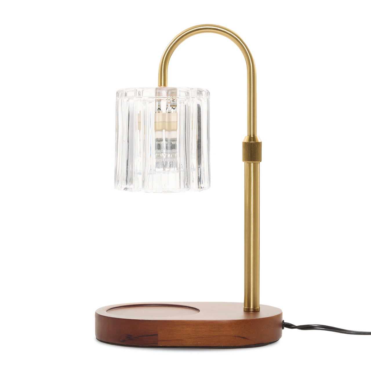 Glass Diagonal Ribbed Candle Warmer Lamp